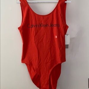 Calvin Klein red bodysuit